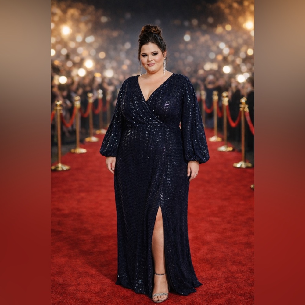 Alexa B Nites Elegant Black Sequin Dress